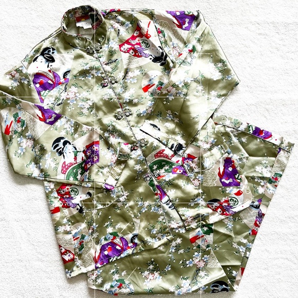 Other - ASIAN INSPIRED PAJAMA SET SIZE XXL Artsy Art to Wear Pretty GEISHA